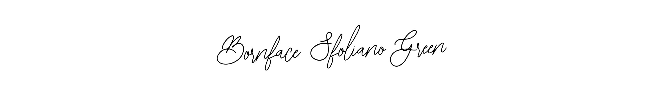 Also You can easily find your signature by using the search form. We will create Bornface Sfoliano Green name handwritten signature images for you free of cost using Bearetta-2O07w sign style. Bornface Sfoliano Green signature style 12 images and pictures png