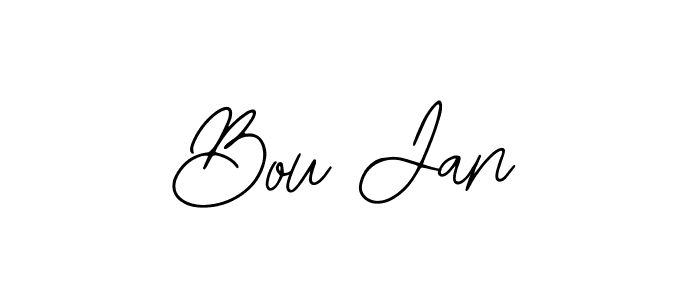 How to make Bou Jan name signature. Use Bearetta-2O07w style for creating short signs online. This is the latest handwritten sign. Bou Jan signature style 12 images and pictures png