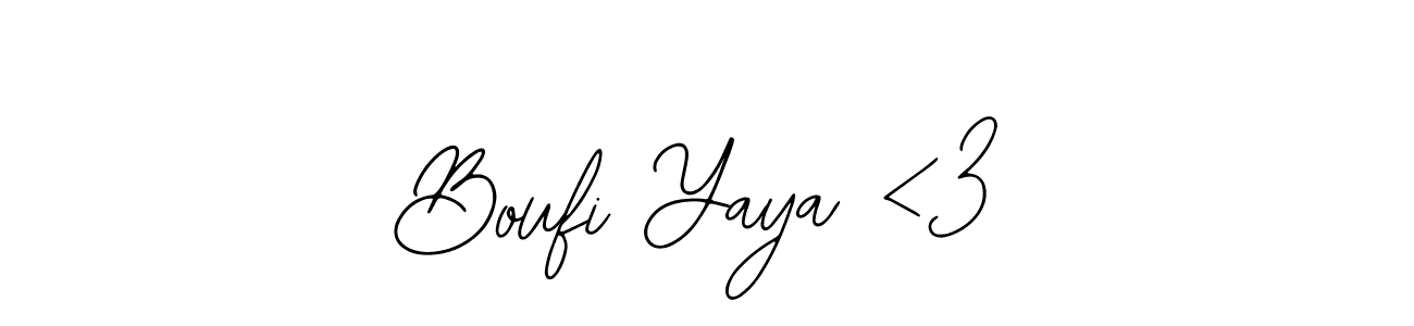 if you are searching for the best signature style for your name Boufi Yaya <3. so please give up your signature search. here we have designed multiple signature styles  using Bearetta-2O07w. Boufi Yaya <3 signature style 12 images and pictures png