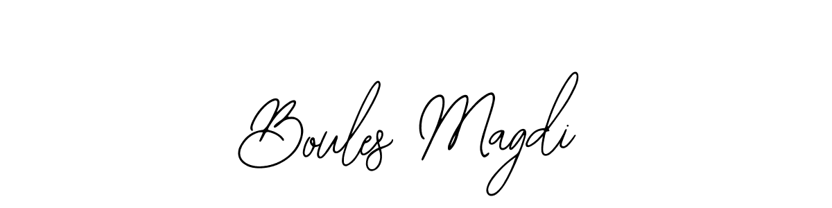 How to make Boules Magdi name signature. Use Bearetta-2O07w style for creating short signs online. This is the latest handwritten sign. Boules Magdi signature style 12 images and pictures png