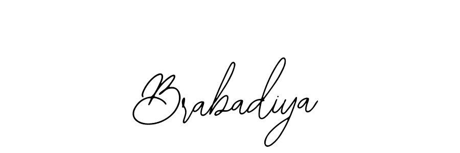 Use a signature maker to create a handwritten signature online. With this signature software, you can design (Bearetta-2O07w) your own signature for name Brabadiya. Brabadiya signature style 12 images and pictures png