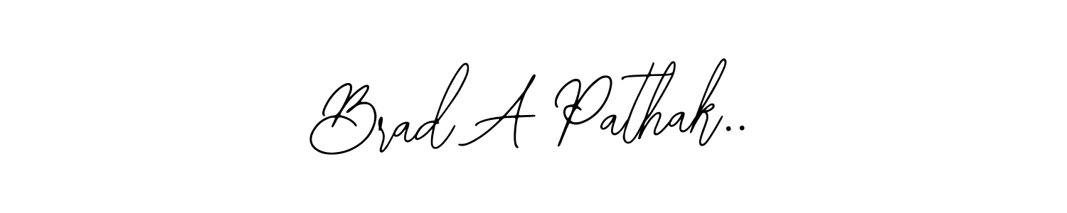 The best way (Bearetta-2O07w) to make a short signature is to pick only two or three words in your name. The name Brad A Pathak.. include a total of six letters. For converting this name. Brad A Pathak.. signature style 12 images and pictures png