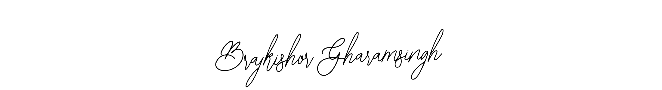 How to make Brajkishor Gharamsingh name signature. Use Bearetta-2O07w style for creating short signs online. This is the latest handwritten sign. Brajkishor Gharamsingh signature style 12 images and pictures png