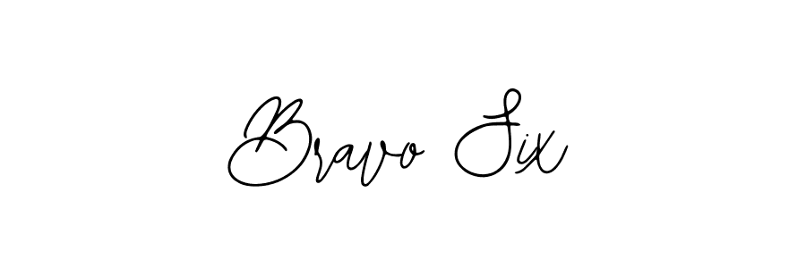 Bearetta-2O07w is a professional signature style that is perfect for those who want to add a touch of class to their signature. It is also a great choice for those who want to make their signature more unique. Get Bravo Six name to fancy signature for free. Bravo Six signature style 12 images and pictures png