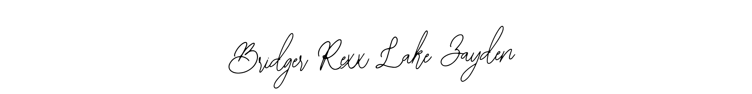 The best way (Bearetta-2O07w) to make a short signature is to pick only two or three words in your name. The name Bridger Rexx Lake Zayden include a total of six letters. For converting this name. Bridger Rexx Lake Zayden signature style 12 images and pictures png