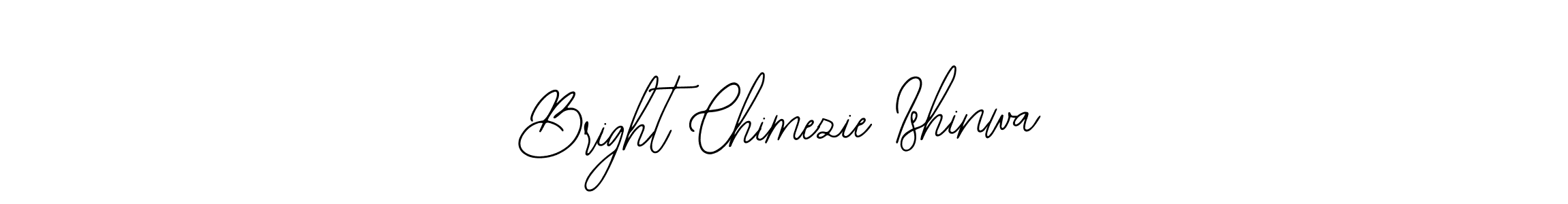 Similarly Bearetta-2O07w is the best handwritten signature design. Signature creator online .You can use it as an online autograph creator for name Bright Chimezie Ishinwa. Bright Chimezie Ishinwa signature style 12 images and pictures png