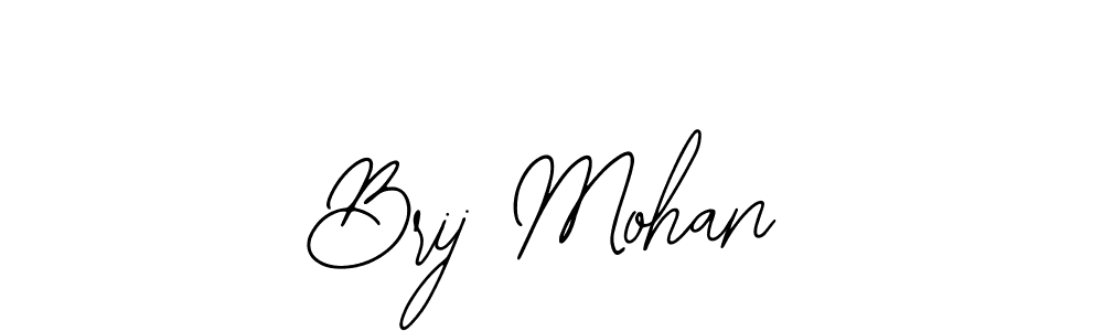 You should practise on your own different ways (Bearetta-2O07w) to write your name (Brij Mohan) in signature. don't let someone else do it for you. Brij Mohan signature style 12 images and pictures png