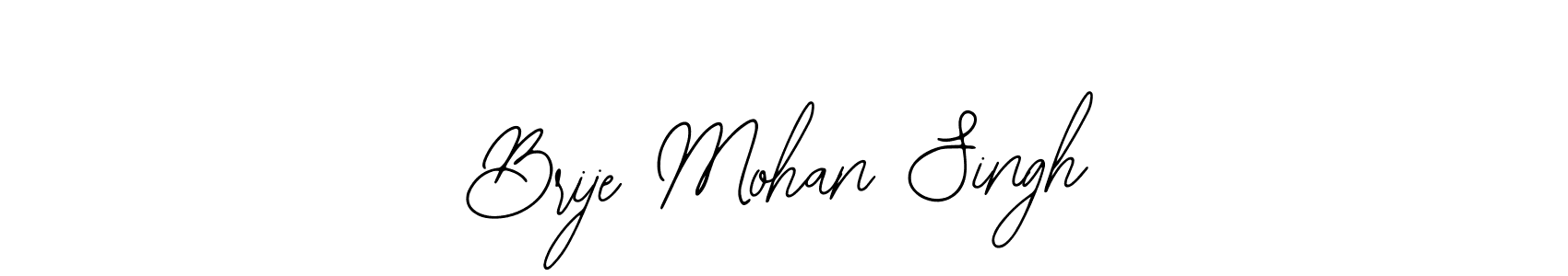 How to make Brije Mohan Singh name signature. Use Bearetta-2O07w style for creating short signs online. This is the latest handwritten sign. Brije Mohan Singh signature style 12 images and pictures png
