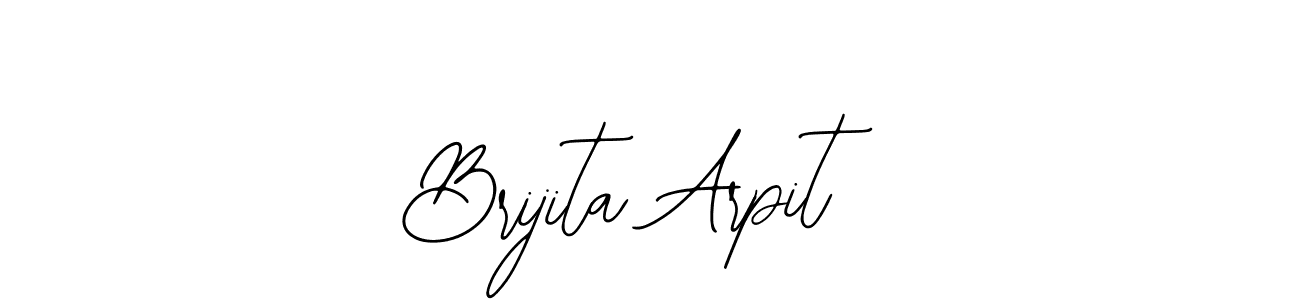 if you are searching for the best signature style for your name Brijita Arpit. so please give up your signature search. here we have designed multiple signature styles  using Bearetta-2O07w. Brijita Arpit signature style 12 images and pictures png