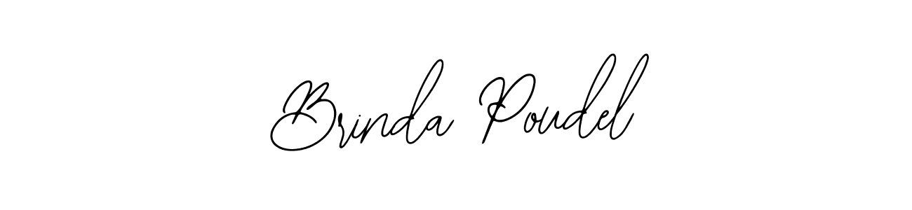 The best way (Bearetta-2O07w) to make a short signature is to pick only two or three words in your name. The name Brinda Poudel include a total of six letters. For converting this name. Brinda Poudel signature style 12 images and pictures png