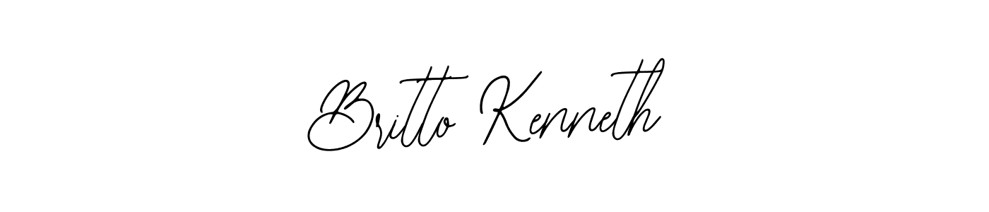 How to make Britto Kenneth name signature. Use Bearetta-2O07w style for creating short signs online. This is the latest handwritten sign. Britto Kenneth signature style 12 images and pictures png