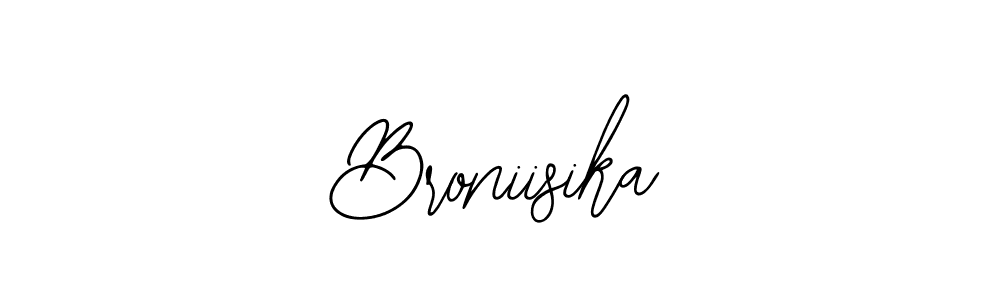 Bearetta-2O07w is a professional signature style that is perfect for those who want to add a touch of class to their signature. It is also a great choice for those who want to make their signature more unique. Get Broniisika name to fancy signature for free. Broniisika signature style 12 images and pictures png