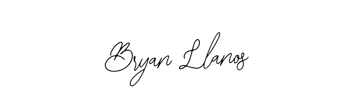 You should practise on your own different ways (Bearetta-2O07w) to write your name (Bryan Llanos) in signature. don't let someone else do it for you. Bryan Llanos signature style 12 images and pictures png