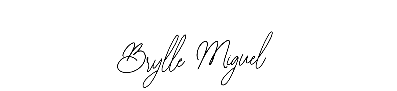 The best way (Bearetta-2O07w) to make a short signature is to pick only two or three words in your name. The name Brylle Miguel include a total of six letters. For converting this name. Brylle Miguel signature style 12 images and pictures png