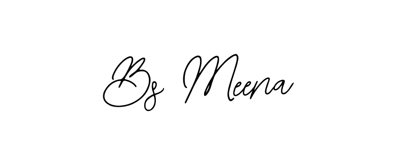 How to make Bs Meena name signature. Use Bearetta-2O07w style for creating short signs online. This is the latest handwritten sign. Bs Meena signature style 12 images and pictures png