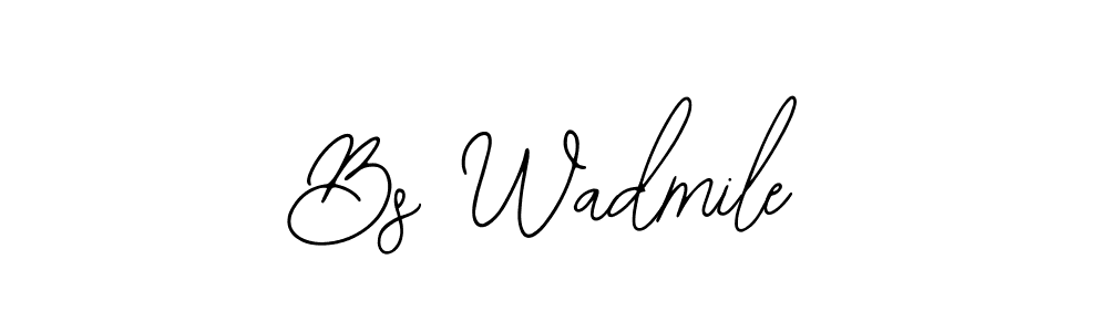 How to make Bs Wadmile name signature. Use Bearetta-2O07w style for creating short signs online. This is the latest handwritten sign. Bs Wadmile signature style 12 images and pictures png