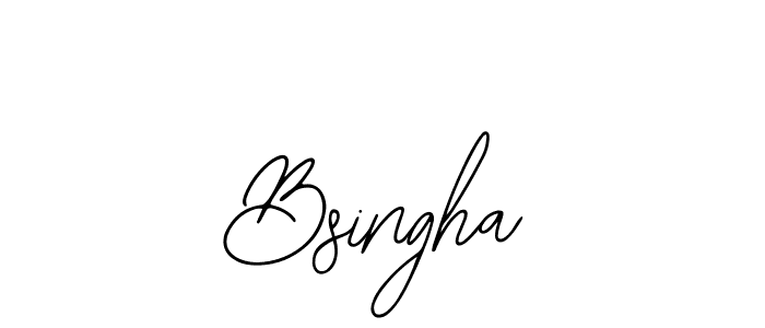 Design your own signature with our free online signature maker. With this signature software, you can create a handwritten (Bearetta-2O07w) signature for name Bsingha. Bsingha signature style 12 images and pictures png