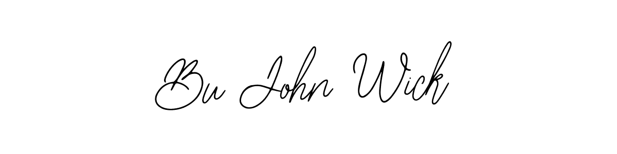 How to make Bu John Wick name signature. Use Bearetta-2O07w style for creating short signs online. This is the latest handwritten sign. Bu John Wick signature style 12 images and pictures png