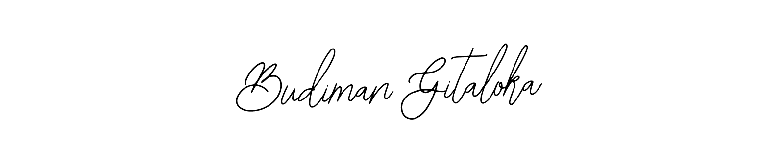 Make a beautiful signature design for name Budiman Gitaloka. With this signature (Bearetta-2O07w) style, you can create a handwritten signature for free. Budiman Gitaloka signature style 12 images and pictures png