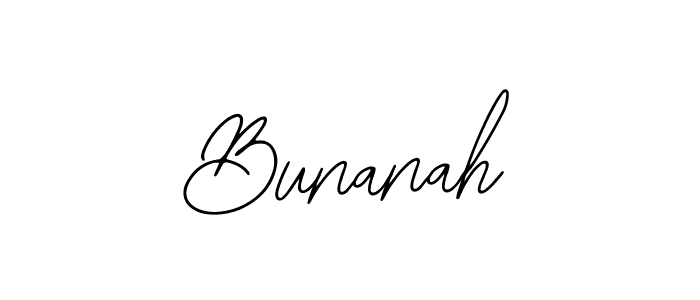 Use a signature maker to create a handwritten signature online. With this signature software, you can design (Bearetta-2O07w) your own signature for name Bunanah. Bunanah signature style 12 images and pictures png