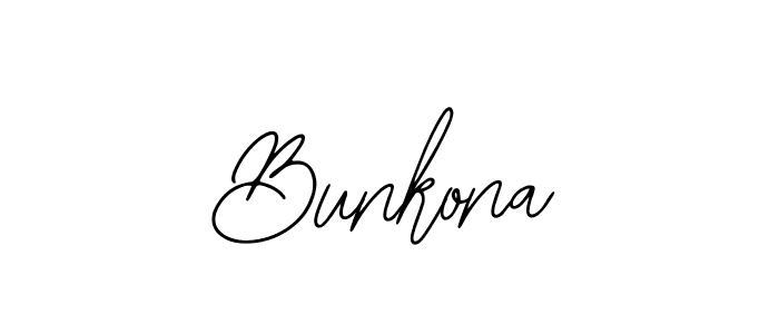 How to make Bunkona signature? Bearetta-2O07w is a professional autograph style. Create handwritten signature for Bunkona name. Bunkona signature style 12 images and pictures png