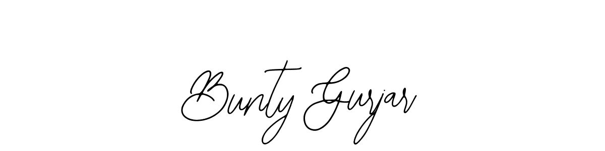 How to make Bunty Gurjar name signature. Use Bearetta-2O07w style for creating short signs online. This is the latest handwritten sign. Bunty Gurjar signature style 12 images and pictures png