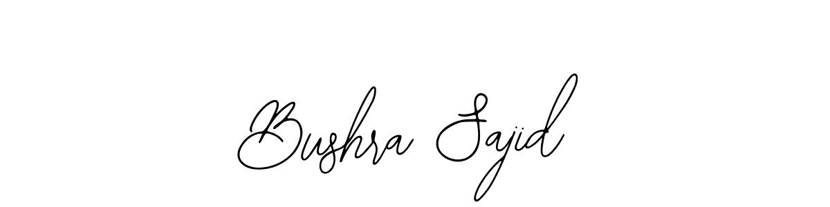 You should practise on your own different ways (Bearetta-2O07w) to write your name (Bushra Sajid) in signature. don't let someone else do it for you. Bushra Sajid signature style 12 images and pictures png