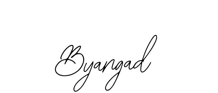 Bearetta-2O07w is a professional signature style that is perfect for those who want to add a touch of class to their signature. It is also a great choice for those who want to make their signature more unique. Get Byangad name to fancy signature for free. Byangad signature style 12 images and pictures png