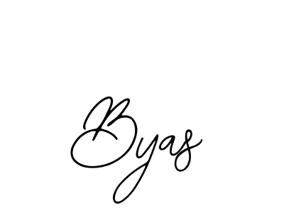 Use a signature maker to create a handwritten signature online. With this signature software, you can design (Bearetta-2O07w) your own signature for name Byas. Byas signature style 12 images and pictures png
