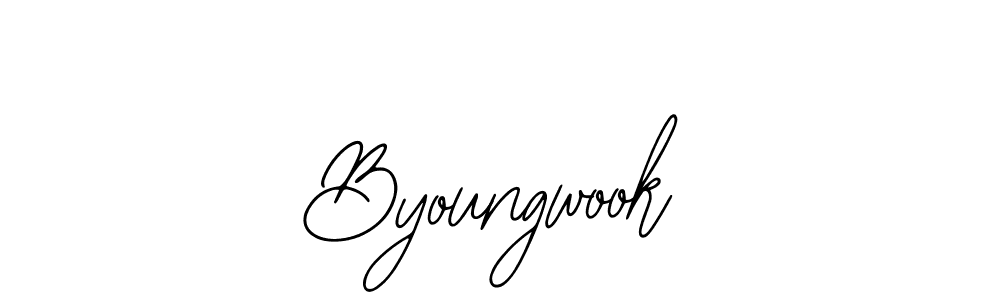 The best way (Bearetta-2O07w) to make a short signature is to pick only two or three words in your name. The name Byoungwook include a total of six letters. For converting this name. Byoungwook signature style 12 images and pictures png