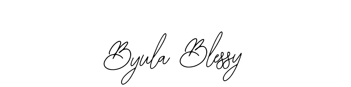 The best way (Bearetta-2O07w) to make a short signature is to pick only two or three words in your name. The name Byula Blessy include a total of six letters. For converting this name. Byula Blessy signature style 12 images and pictures png