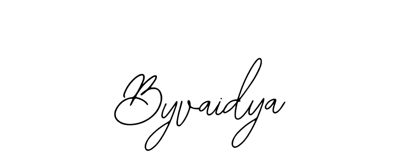 Use a signature maker to create a handwritten signature online. With this signature software, you can design (Bearetta-2O07w) your own signature for name Byvaidya. Byvaidya signature style 12 images and pictures png