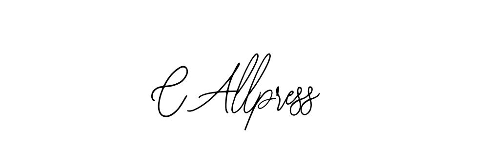 You should practise on your own different ways (Bearetta-2O07w) to write your name (C Allpress) in signature. don't let someone else do it for you. C Allpress signature style 12 images and pictures png