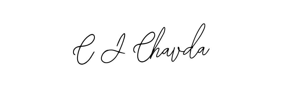 You should practise on your own different ways (Bearetta-2O07w) to write your name (C J Chavda) in signature. don't let someone else do it for you. C J Chavda signature style 12 images and pictures png