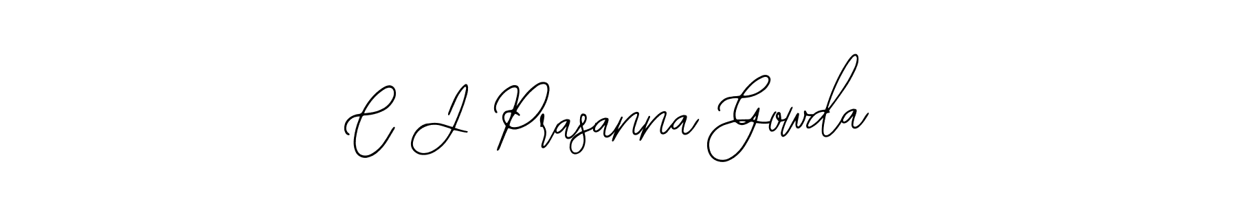 You should practise on your own different ways (Bearetta-2O07w) to write your name (C J Prasanna Gowda) in signature. don't let someone else do it for you. C J Prasanna Gowda signature style 12 images and pictures png