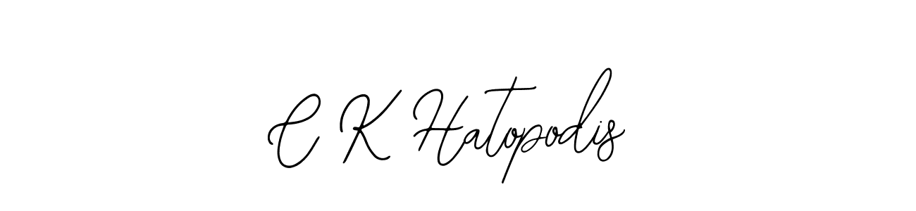 How to make C K Hatopodis name signature. Use Bearetta-2O07w style for creating short signs online. This is the latest handwritten sign. C K Hatopodis signature style 12 images and pictures png