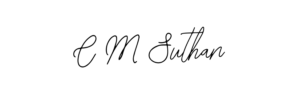 You should practise on your own different ways (Bearetta-2O07w) to write your name (C M Suthan) in signature. don't let someone else do it for you. C M Suthan signature style 12 images and pictures png