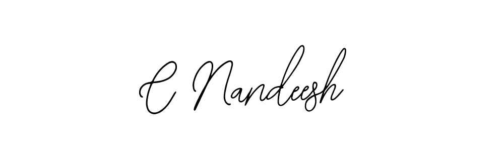 You should practise on your own different ways (Bearetta-2O07w) to write your name (C Nandeesh) in signature. don't let someone else do it for you. C Nandeesh signature style 12 images and pictures png