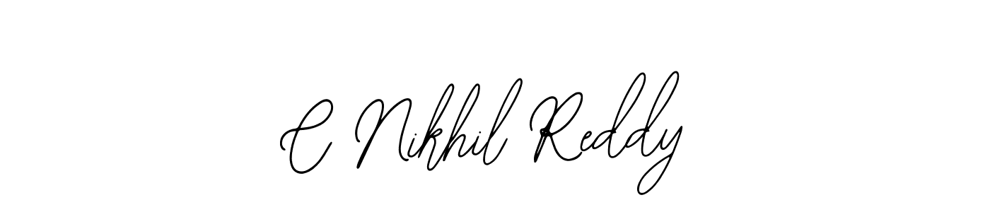 You should practise on your own different ways (Bearetta-2O07w) to write your name (C Nikhil Reddy) in signature. don't let someone else do it for you. C Nikhil Reddy signature style 12 images and pictures png