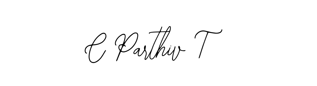 Use a signature maker to create a handwritten signature online. With this signature software, you can design (Bearetta-2O07w) your own signature for name C Parthiv T. C Parthiv T signature style 12 images and pictures png