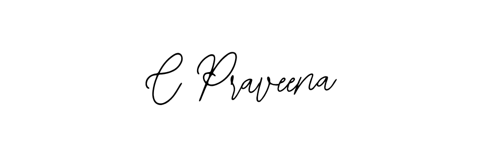How to make C Praveena name signature. Use Bearetta-2O07w style for creating short signs online. This is the latest handwritten sign. C Praveena signature style 12 images and pictures png