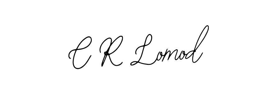 How to make C R Lomod name signature. Use Bearetta-2O07w style for creating short signs online. This is the latest handwritten sign. C R Lomod signature style 12 images and pictures png