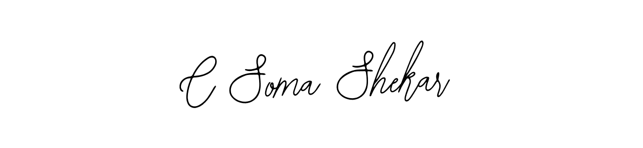 Use a signature maker to create a handwritten signature online. With this signature software, you can design (Bearetta-2O07w) your own signature for name C Soma Shekar. C Soma Shekar signature style 12 images and pictures png