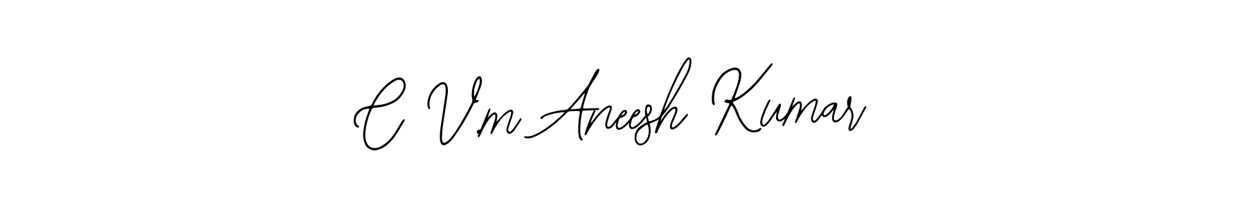 The best way (Bearetta-2O07w) to make a short signature is to pick only two or three words in your name. The name C V.m Aneesh Kumar include a total of six letters. For converting this name. C V.m Aneesh Kumar signature style 12 images and pictures png