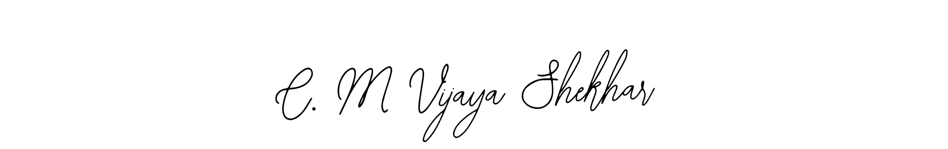 How to make C. M Vijaya Shekhar name signature. Use Bearetta-2O07w style for creating short signs online. This is the latest handwritten sign. C. M Vijaya Shekhar signature style 12 images and pictures png