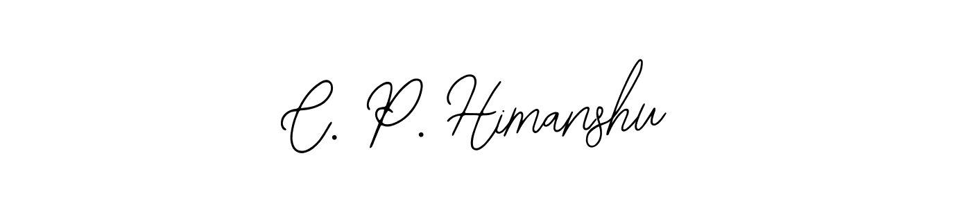 You should practise on your own different ways (Bearetta-2O07w) to write your name (C. P. Himanshu) in signature. don't let someone else do it for you. C. P. Himanshu signature style 12 images and pictures png