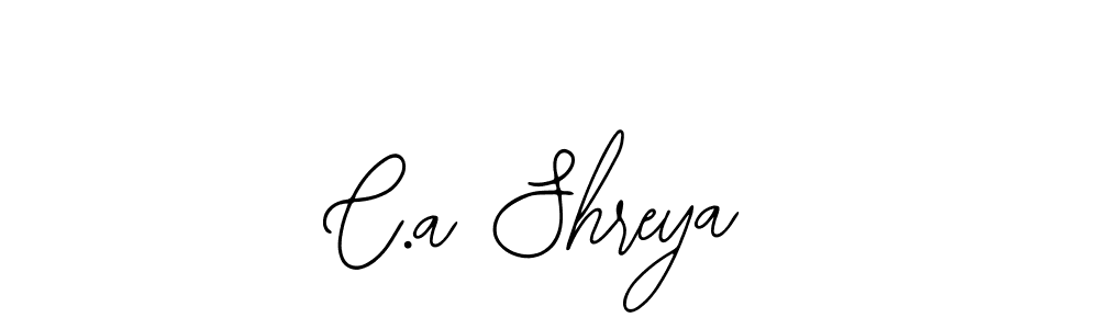 You should practise on your own different ways (Bearetta-2O07w) to write your name (C.a Shreya) in signature. don't let someone else do it for you. C.a Shreya signature style 12 images and pictures png