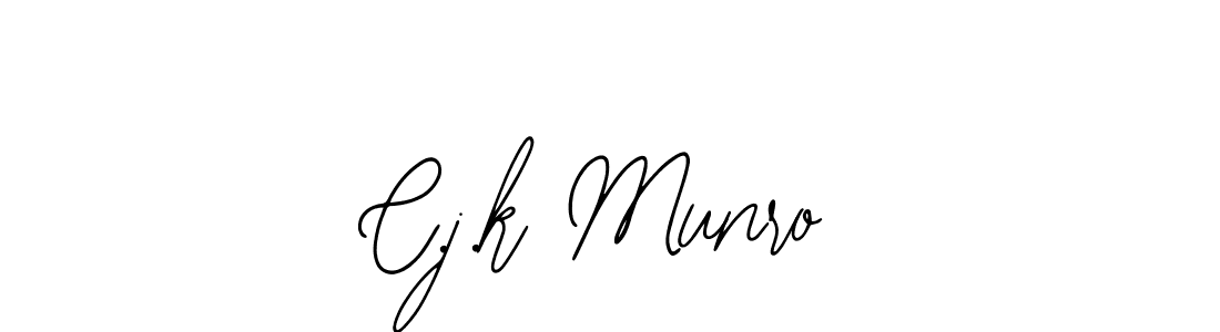 You should practise on your own different ways (Bearetta-2O07w) to write your name (C.j.k Munro) in signature. don't let someone else do it for you. C.j.k Munro signature style 12 images and pictures png