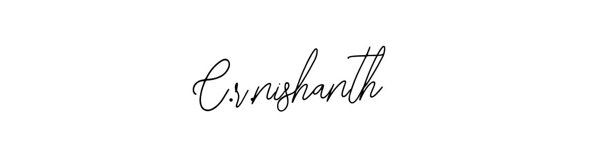 The best way (Bearetta-2O07w) to make a short signature is to pick only two or three words in your name. The name C.r.nishanth include a total of six letters. For converting this name. C.r.nishanth signature style 12 images and pictures png