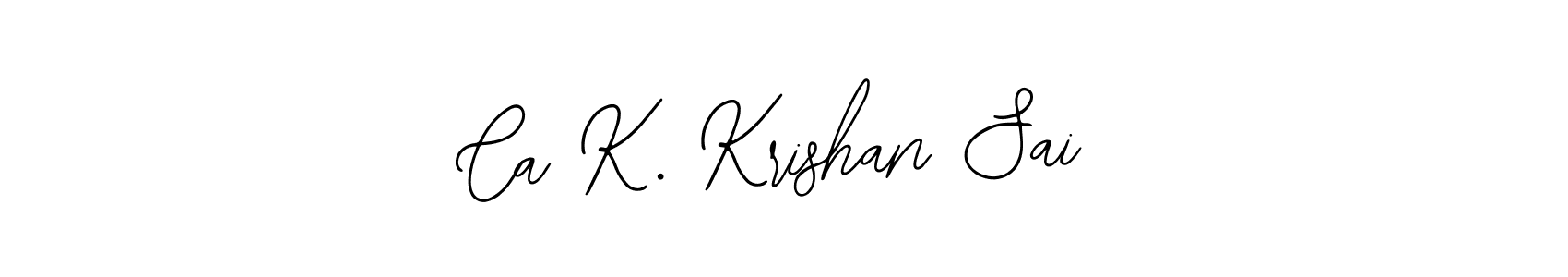 Use a signature maker to create a handwritten signature online. With this signature software, you can design (Bearetta-2O07w) your own signature for name Ca K. Krishan Sai. Ca K. Krishan Sai signature style 12 images and pictures png